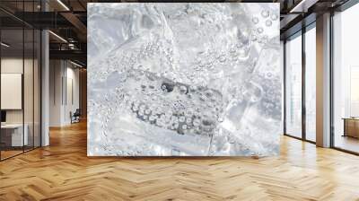 Soda water with ice as background, closeup Wall mural