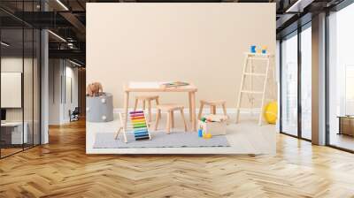 Stylish child's room interior with toys and new furniture Wall mural