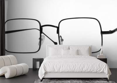 Stylish pair of glasses isolated on white Wall mural