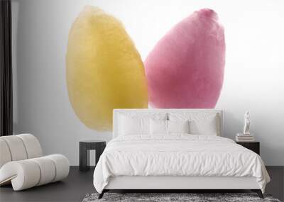 Sweet color cotton candies isolated on white Wall mural