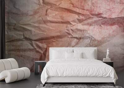 Texture of crumpled parchment paper as background, top view Wall mural