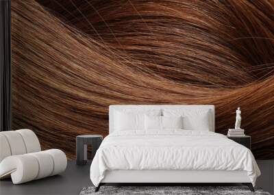 texture of healthy red hair as background, closeup Wall mural