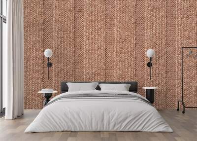 Texture of soft beige fabric as background, top view Wall mural