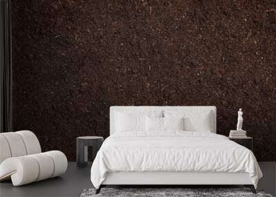 Textured fertile soil as background. Gardening season Wall mural