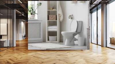 Toilet bowl in modern bathroom interior Wall mural