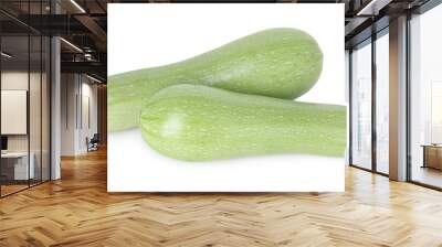 Two fresh ripe zucchinis isolated on white Wall mural