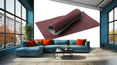 Two sheets of sandpaper isolated on white Wall mural