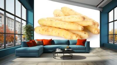 Whole fresh raw carrots isolated on white Wall mural