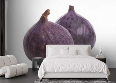 Whole ripe fresh figs isolated on white Wall mural