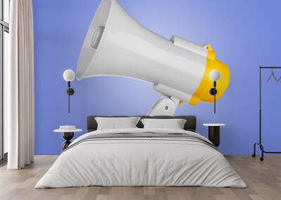 Wireless megaphone in air on light purple background Wall mural