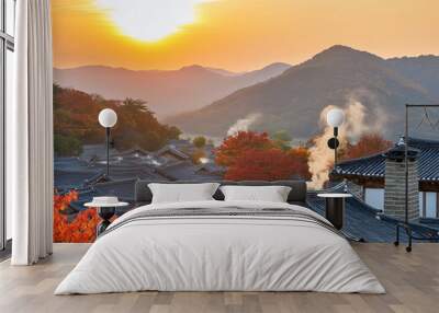 Autumn Evening in Korea Wall mural