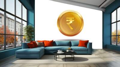 Gold coin indian rupee digital money currency wealth illustration. Wall mural