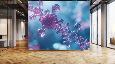 Intricate molecular structure showcasing vibrant colors and details, perfect for scientific and educational projects. Wall mural