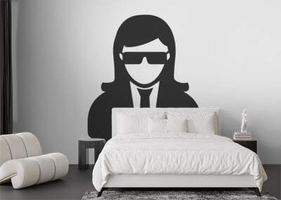 Profile Icon. Male Symbol with sun glass on her mouth.  Wall mural