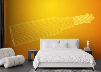 Electrical cable wireframe Wall mural