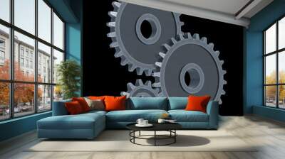 Gears. Mechanical technology machine concept Wall mural