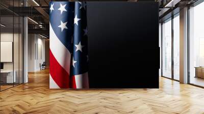 Vintage American flag on a chalkboard with space for text Wall mural