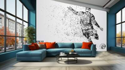 goalkeeper of the particles. the goalkeeper knocks the ball consists of points and circles. vector i Wall mural