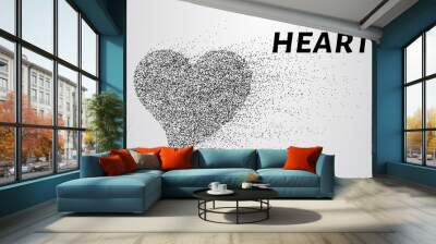 Heart of particles. The heart is made up of circles and dots. Vector illustration Wall mural