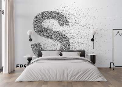 Letter S from the particles. The letter S consists of circles and points. Vector illustration Wall mural