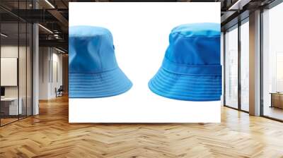 Collection set of Blue bucket hat isolated on transparent background Wall mural