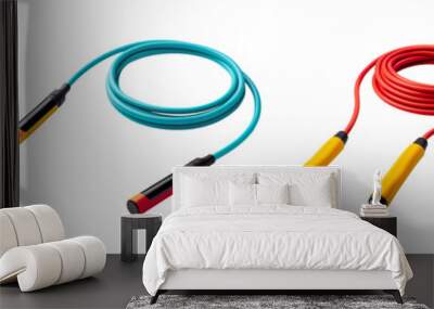 Collection set of skipping ropes isolated on transparent background Wall mural