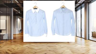 Two blue shirt on a hanger Wall mural