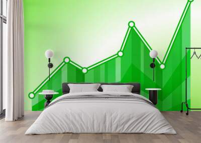 Green graph Wall mural