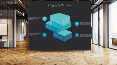 3d infographic elements Wall mural