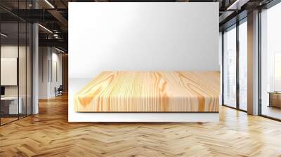 Minimalist Floating Wooden 3D Pedestal on Minimal Backdrop for Product Display or Presentation Wall mural