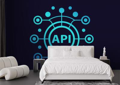 API, application programming interface, software integration vector illustration Wall mural