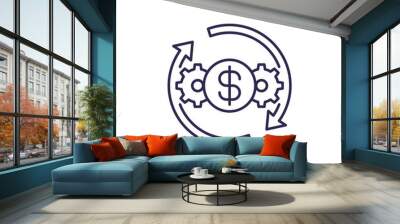 cost effective, optimization and efficiency line icon Wall mural