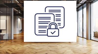 document protection line icon, data security vector Wall mural