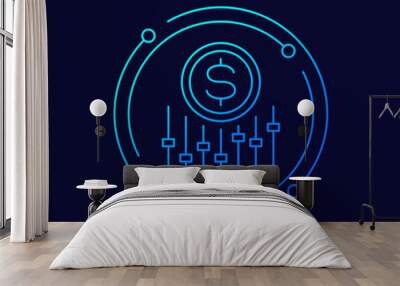 dynamic pricing icon, linear design Wall mural