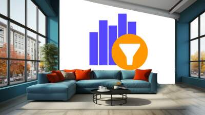 filtering icon with a graph Wall mural