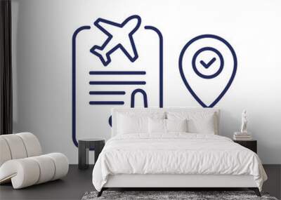 flight booking icon, line vector Wall mural