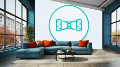 hoverboard linear icon on round shape, vector illustration Wall mural