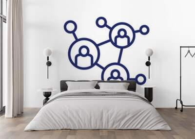 network, connecting people line icon Wall mural