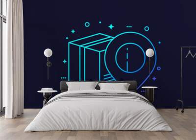 parcel, package delivery vector line icon Wall mural