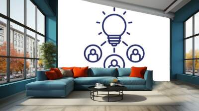 people with an idea line icon Wall mural