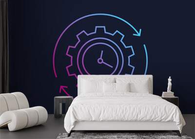 production cycle icon, linear style Wall mural