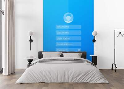 Register, mobile app ui design Wall mural