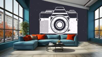 Retro camera vector, old analog camera, film photography, vector illustration Wall mural