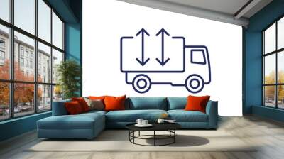 truck height line icon, vector Wall mural