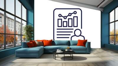 user metrics or data line icon Wall mural