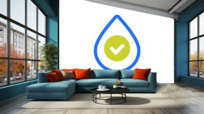 water drop icon and a check mark Wall mural