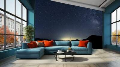 Stars and boats at night Wall mural