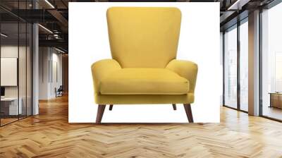 yellow chair isolated on white background Wall mural