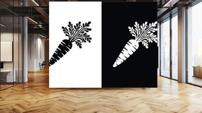 Carrot icon. Carrot vector vegetable illustration design black white Wall mural