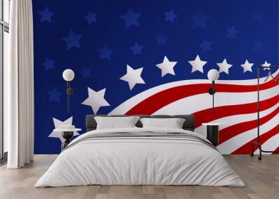 USA flag in style vector Wall mural